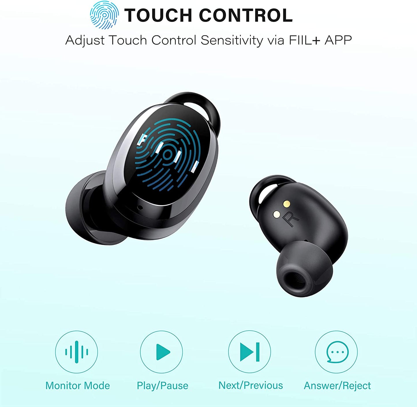 Bluetooth Wireless Earbuds - T1XS Bluetooth 5.0 Wireless Earphones, Support + APP, Waterproof Earbuds with Microphone, In-Ear Earbuds Cordless for Iphone & Android (Black)