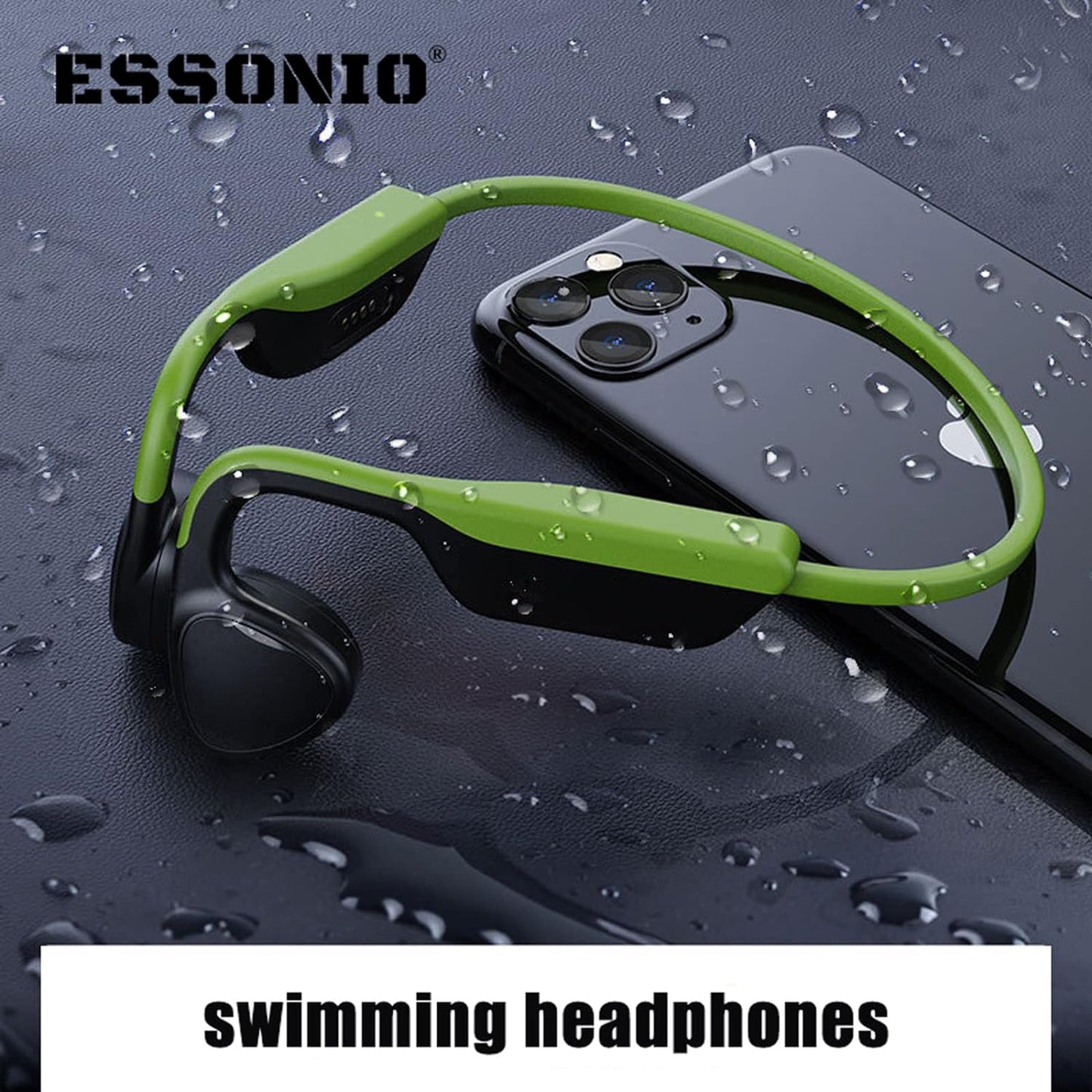 Bone Conduction Headphones IPX8 Waterproof Headphones for Swimming Bluetooth Open Ear Headphones with 8G Memory Wireless Headphones