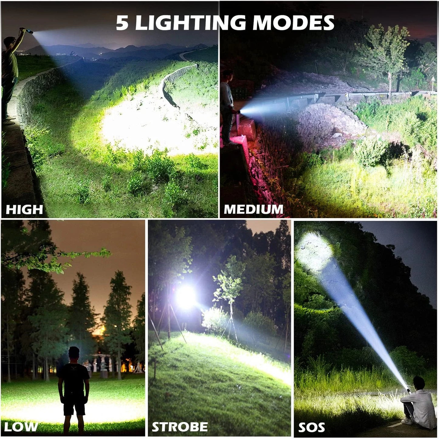 990000 Lumens Powerful Flashlight Rechargeable XHP90 Super Bright Waterproof Led Tactical Flashlight 5 Mode USB Zoom Torch for Camping Emergency
