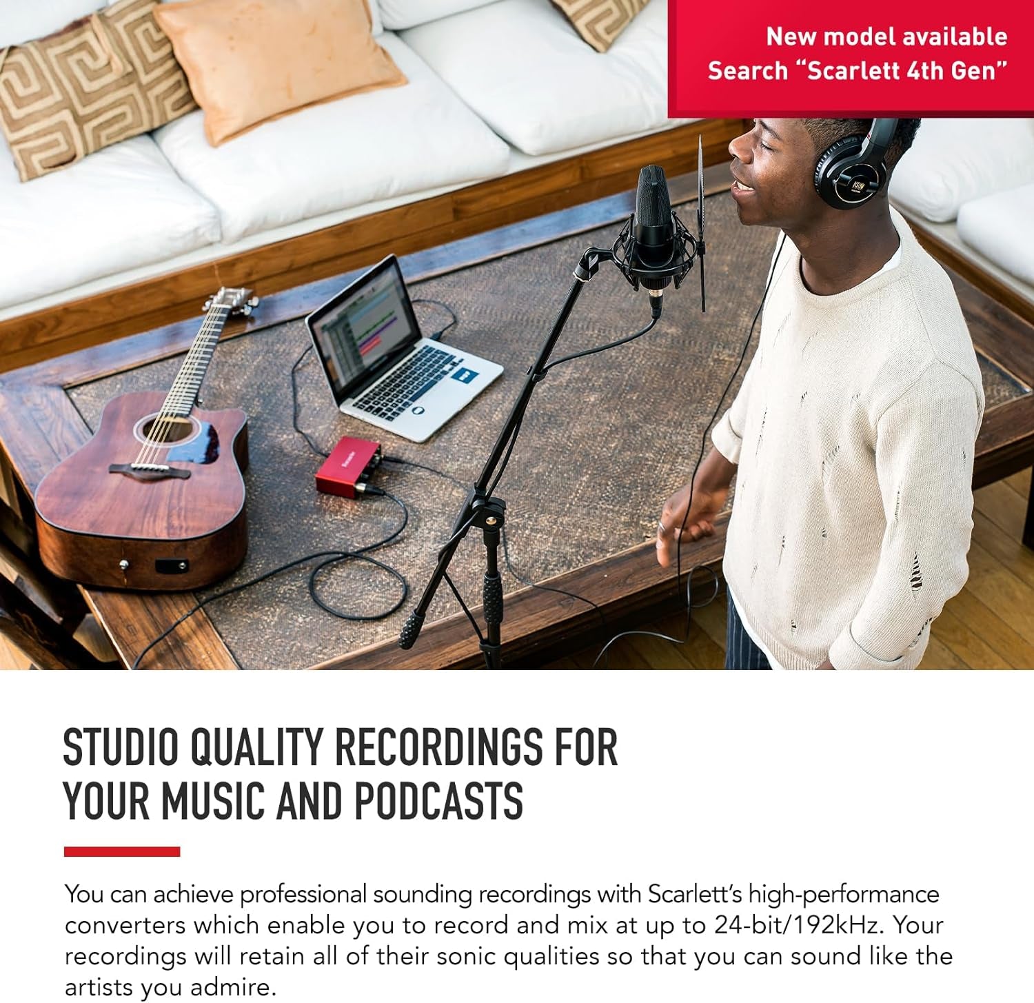 Scarlett Solo 3Rd Gen USB Audio Interface, for the Guitarist, Vocalist, Podcaster or Producer ? High-Fidelity, Studio Quality Recording, and All the Software You Need to Record