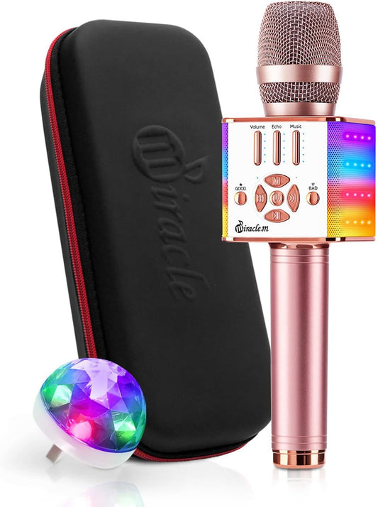 M90 - Bluetooth Karaoke Microphone - Bluetooth Microphone Wireless - Wireless Microphone Karaoke - Microphone for Kids and Adults - Carpool Car Karaoke Microphone with Speaker - Karaoke Mic