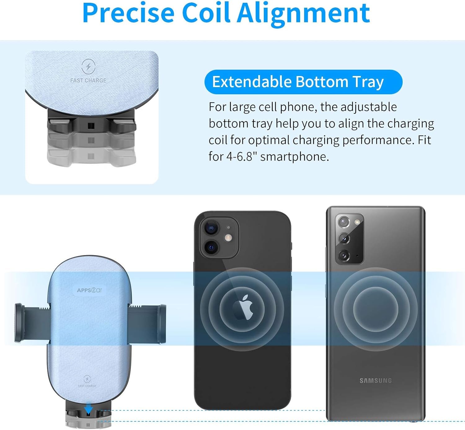 Car Phone Holder Mount Wireless Charging, 15W Wireless Car Charger Mount, Windshield Dash Phone Holder [With QC 3.0 Adapter] Compatible with Iphone 13 12 Mini 11 Pro Max, Samsung, Lg-Iron Gray