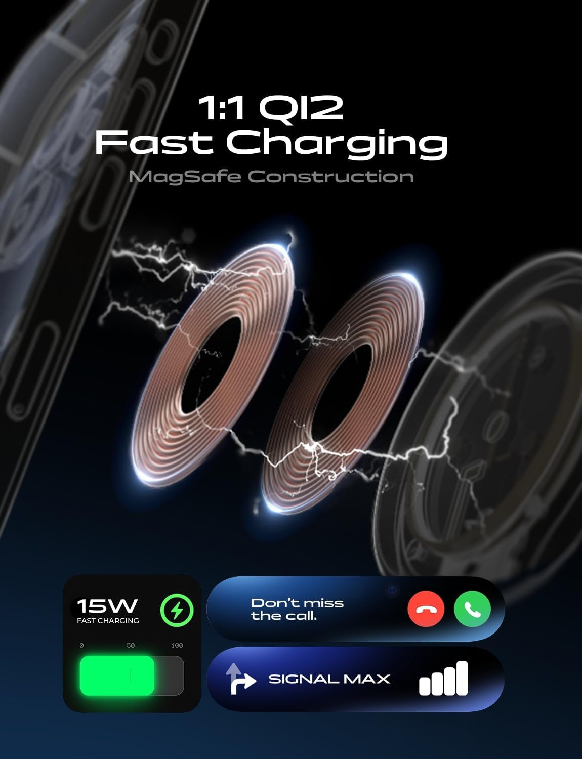 for Qi2 15W Magsafe Car Mount Charger,Super Fast Magnetic Wireless Car Charger for Iphone 16 Pro Max Accessories，Qi2 Magsafe Charger Fits Iphone 16 15 14 13 12,Samsung with Magsafe Case