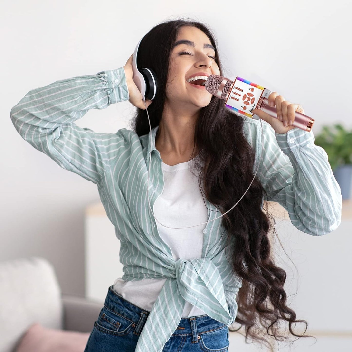 M90 - Bluetooth Karaoke Microphone - Bluetooth Microphone Wireless - Wireless Microphone Karaoke - Microphone for Kids and Adults - Carpool Car Karaoke Microphone with Speaker - Karaoke Mic