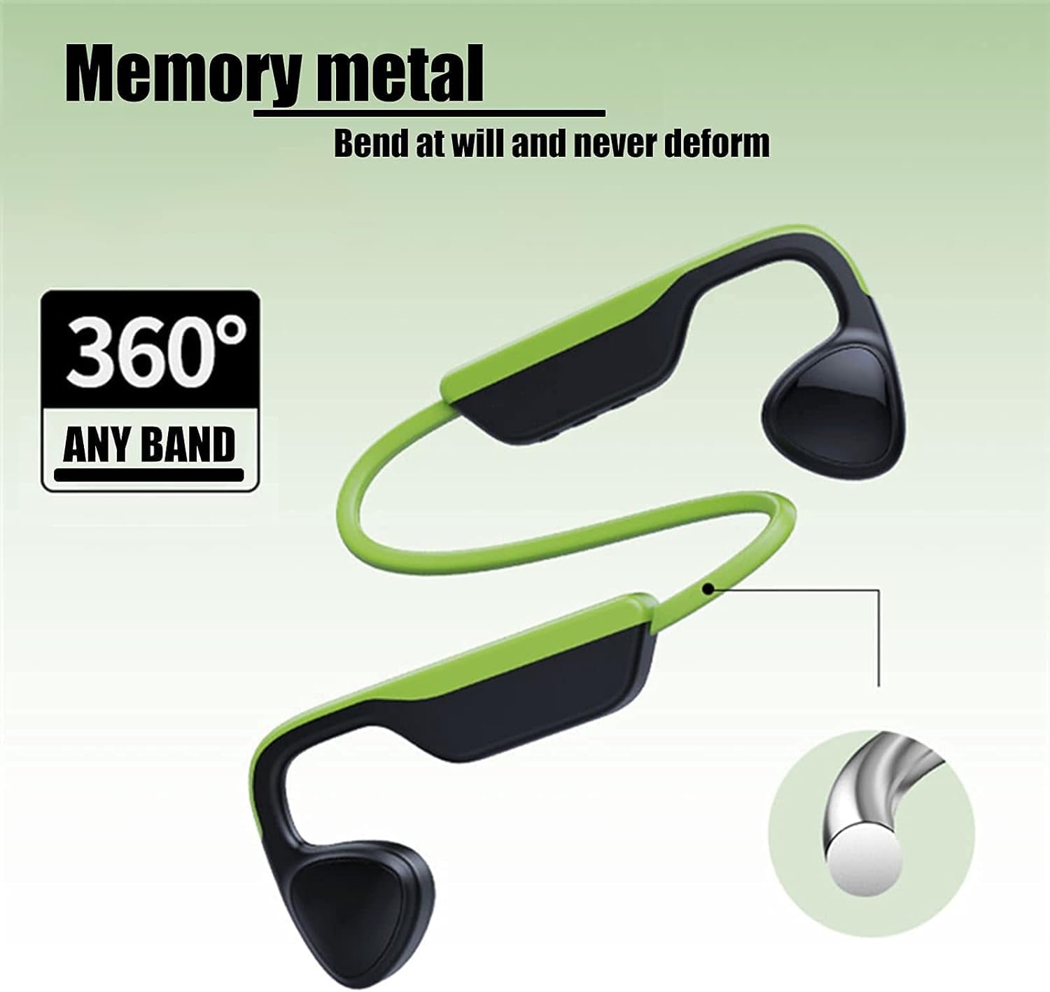 Bone Conduction Headphones IPX8 Waterproof Headphones for Swimming Bluetooth Open Ear Headphones with 8G Memory Wireless Headphones