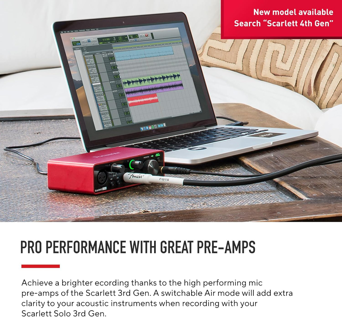 Scarlett Solo 3Rd Gen USB Audio Interface, for the Guitarist, Vocalist, Podcaster or Producer ? High-Fidelity, Studio Quality Recording, and All the Software You Need to Record